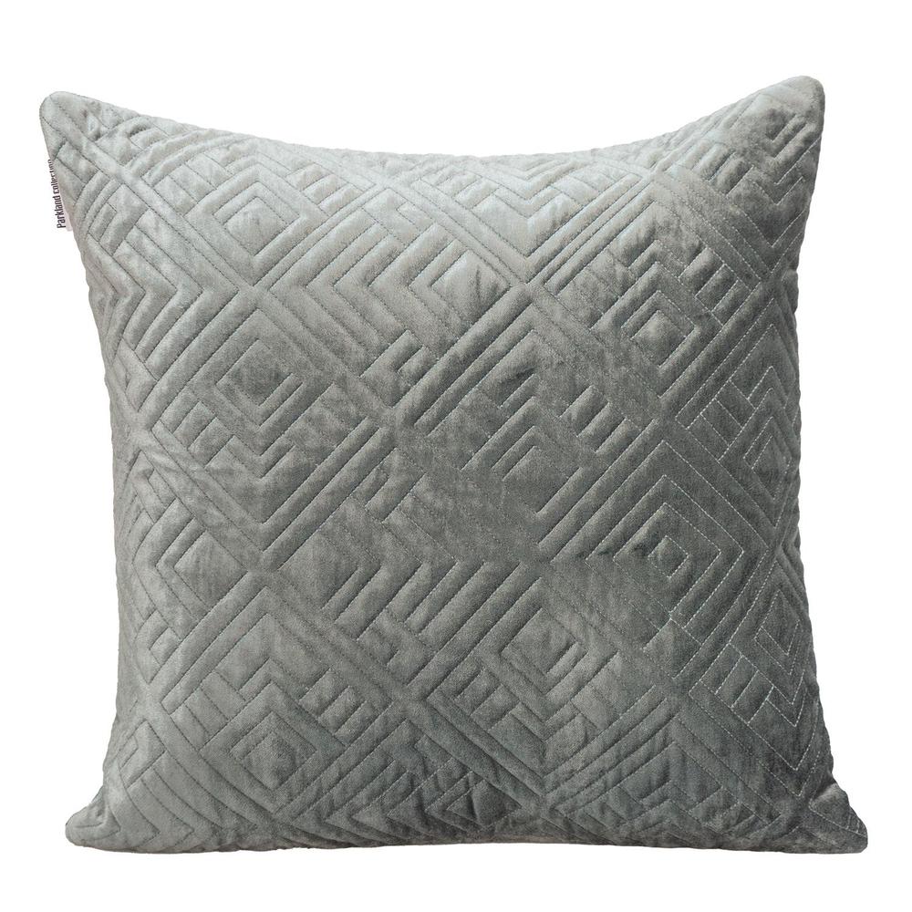 Parkland Collection Eris Transitional Quilted Charcoal Throw Pillow. Picture 1