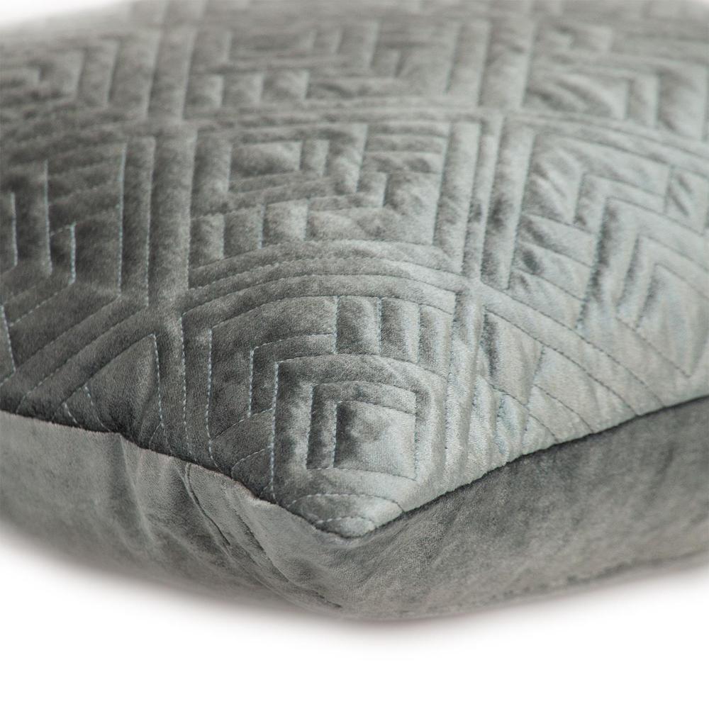 Parkland Collection Eris Transitional Quilted Charcoal Throw Pillow. Picture 4