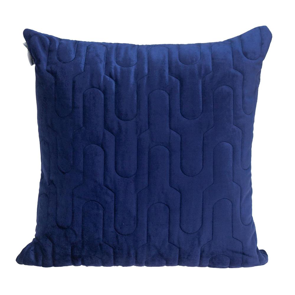 Parkland Collection Basil Transitional Quilted Blue Throw Pillow. Picture 1