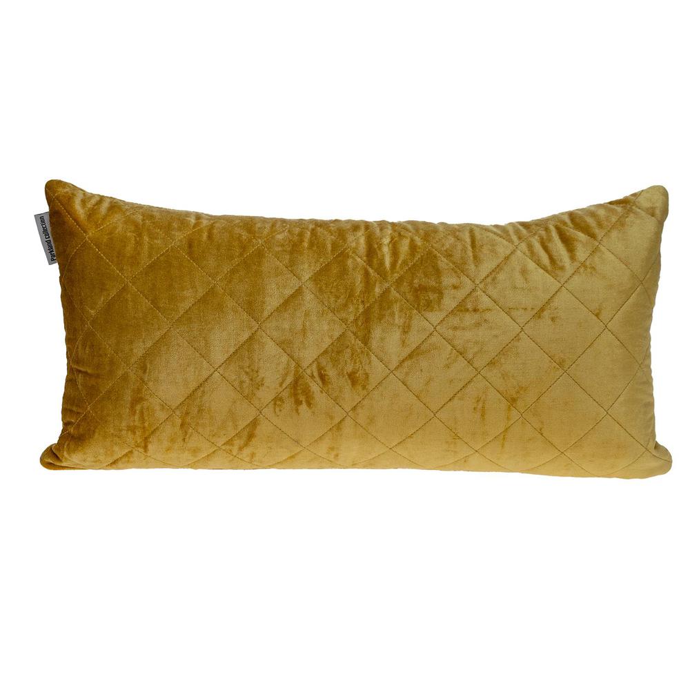 Parkland Collection Milo Transitional Quilted Yellow Throw Pillow. Picture 1