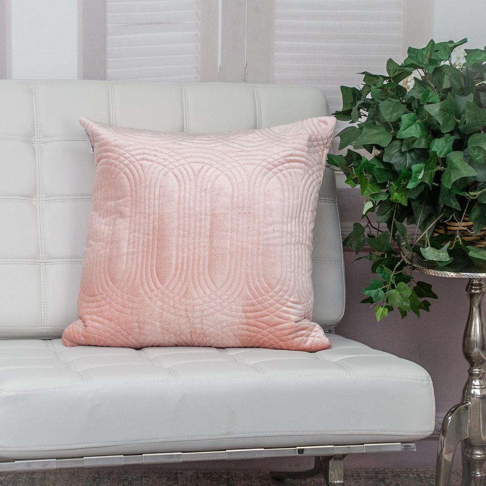 Parkland Collection Iphis Transitional Quilted Pink Throw Pillow. Picture 6