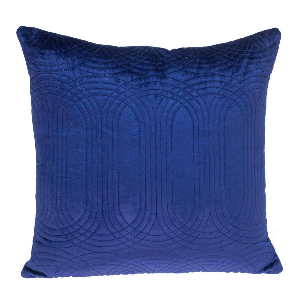 Parkland Collection Transitional Quilted Blue Throw Pillow. Picture 1