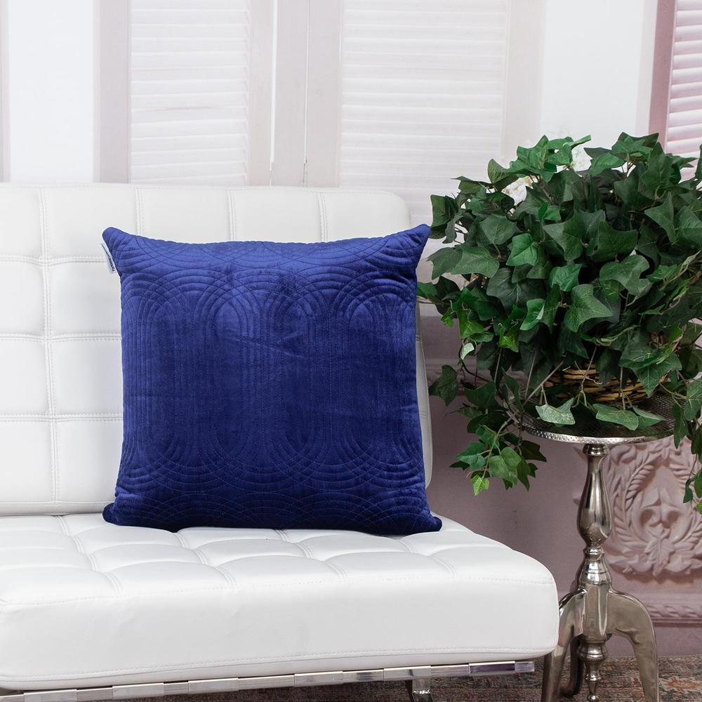 Parkland Collection Transitional Quilted Blue Throw Pillow. Picture 6