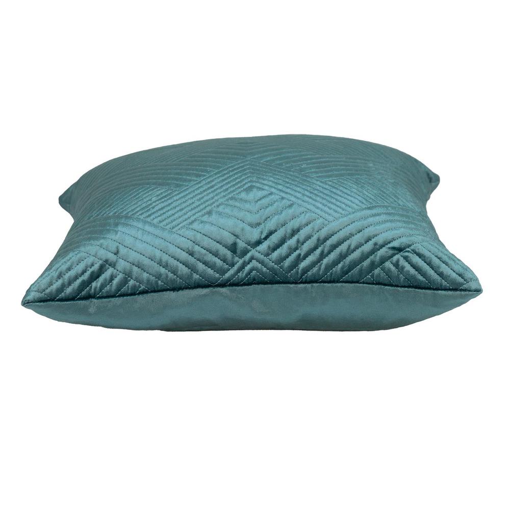 Parkland Collection Gaia Transitional Quilted Teal Throw Pillow. Picture 3