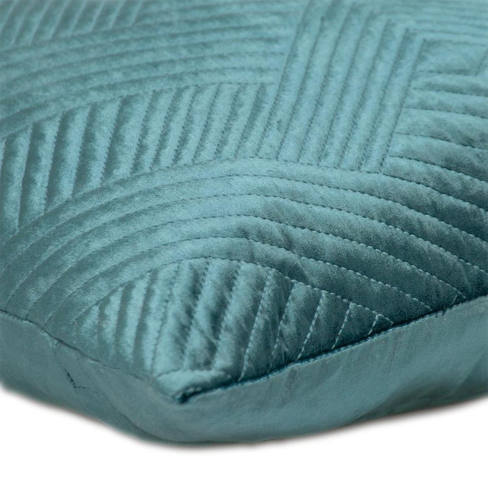Parkland Collection Gaia Transitional Quilted Teal Throw Pillow. Picture 4