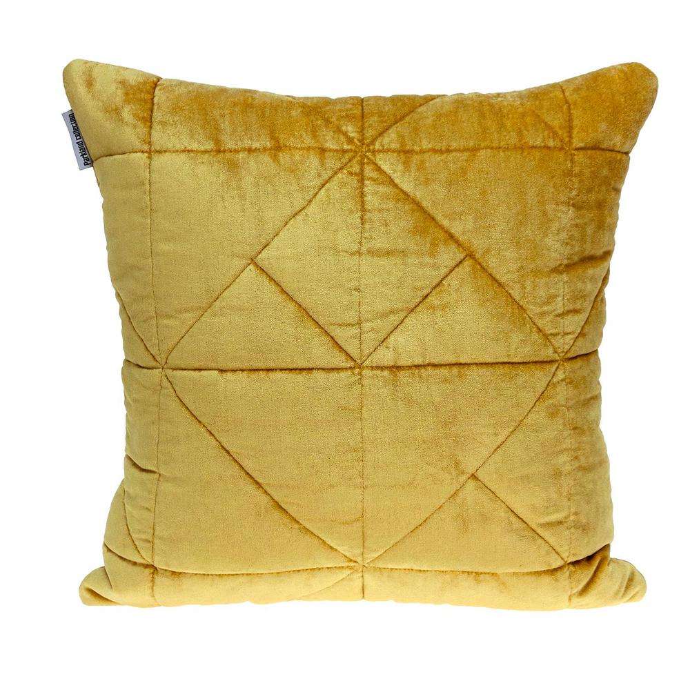 Parkland Collection Zoe Transitional Quilted Yellow Throw Pillow. Picture 1