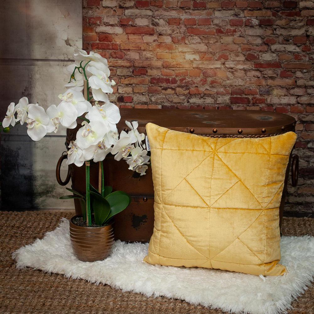 Parkland Collection Zoe Transitional Quilted Yellow Throw Pillow. Picture 6