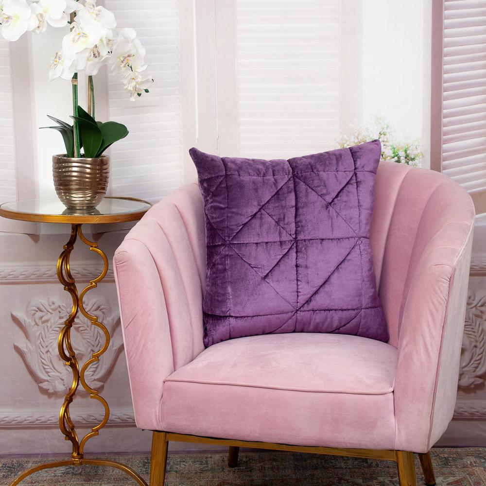 Parkland Collection Zoe Transitional Quilted Purple Throw Pillow. Picture 6