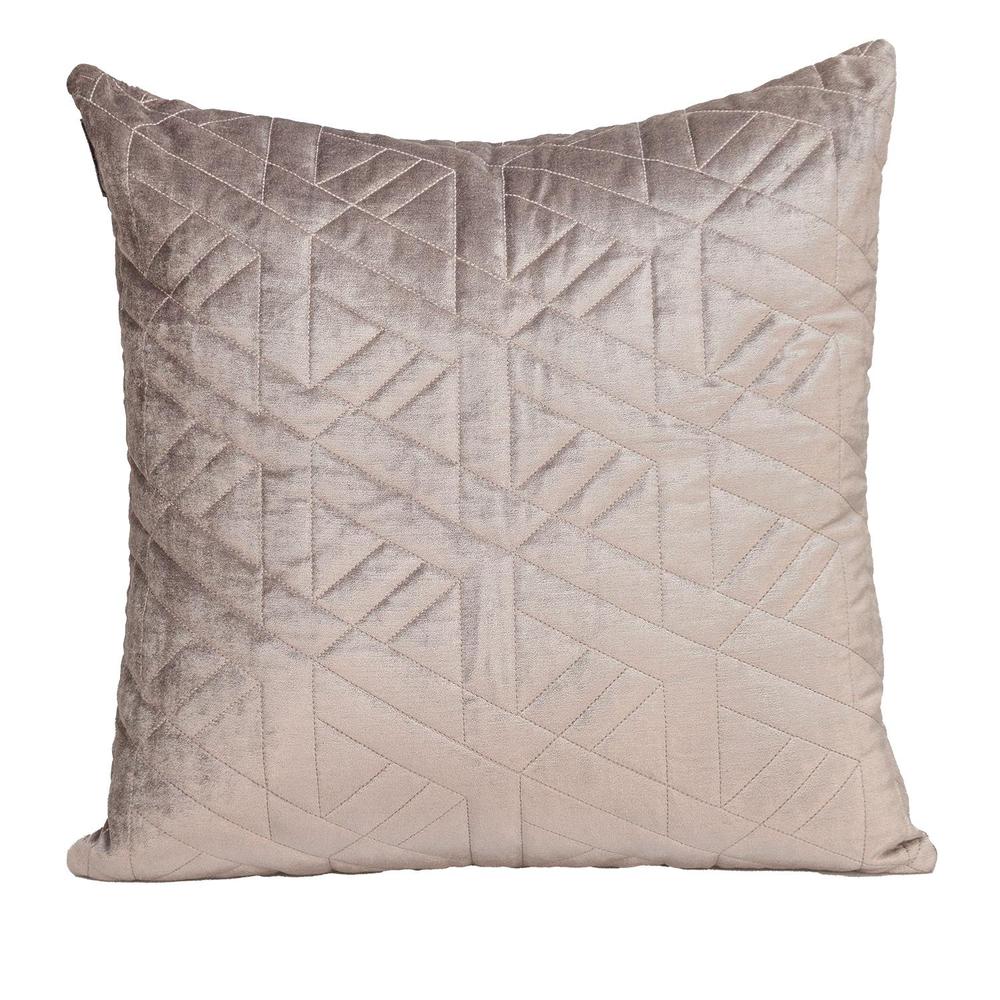 Parkland Collection Delta Transitional Quilted Taupe Throw Pillow. Picture 1