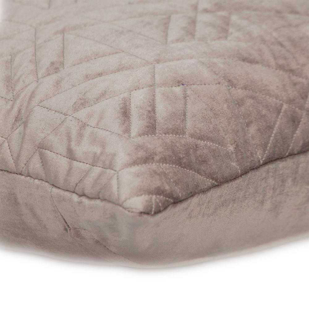 Parkland Collection Delta Transitional Quilted Taupe Throw Pillow. Picture 4