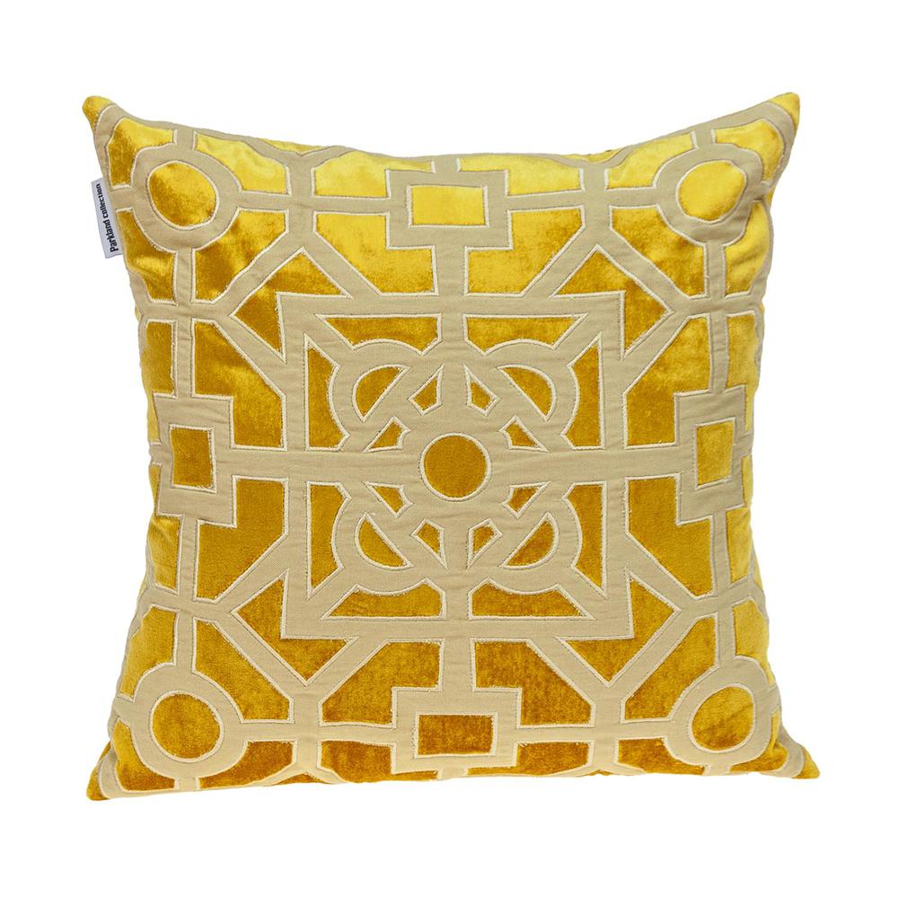 Parkland Collection Hazel Transitional Mustard Yellow Throw Pillow. Picture 1