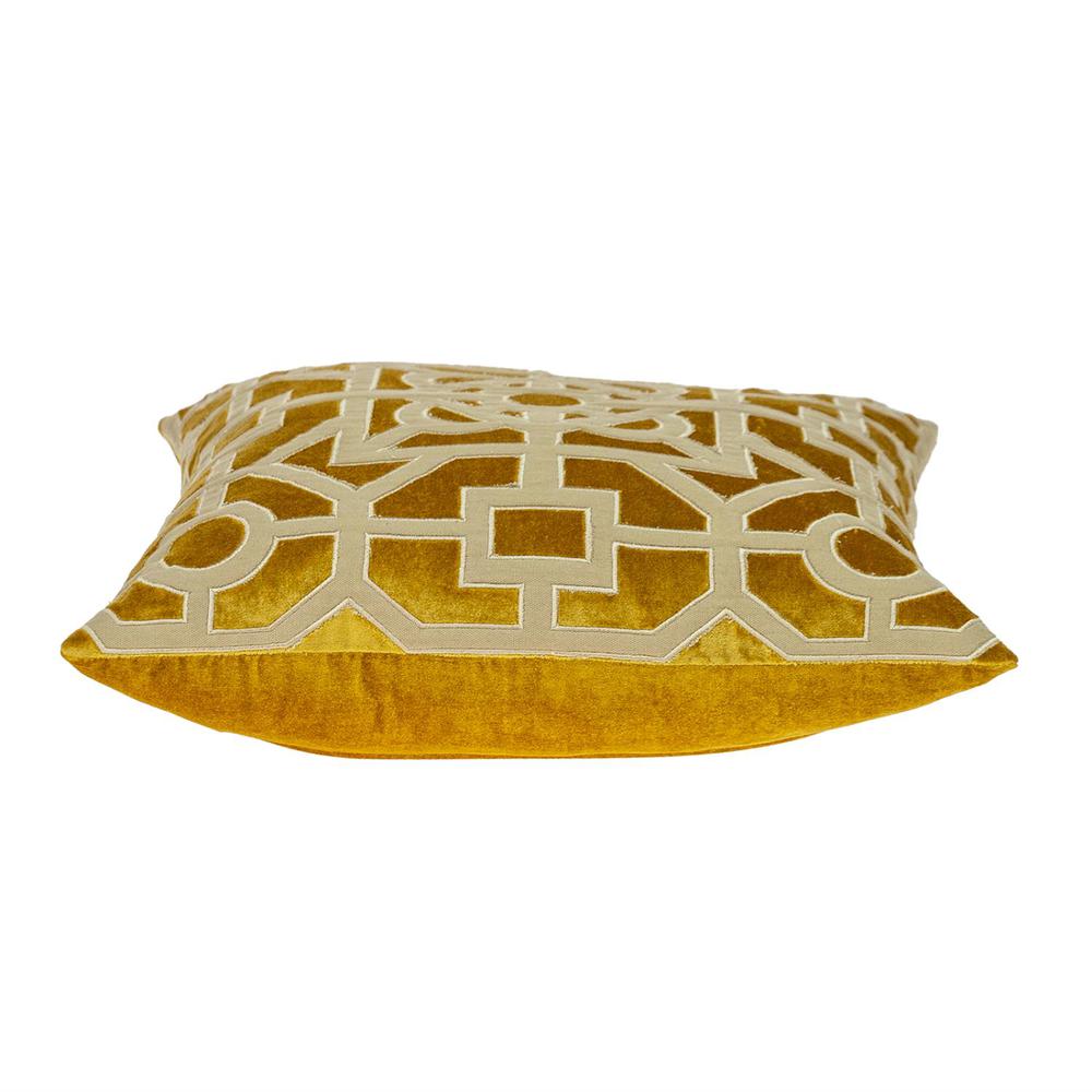 Parkland Collection Hazel Transitional Mustard Yellow Throw Pillow. Picture 3