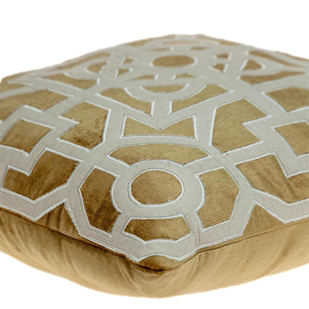 Parkland Collection Hazel Transitional Beige & Gold Throw Pillow. Picture 4