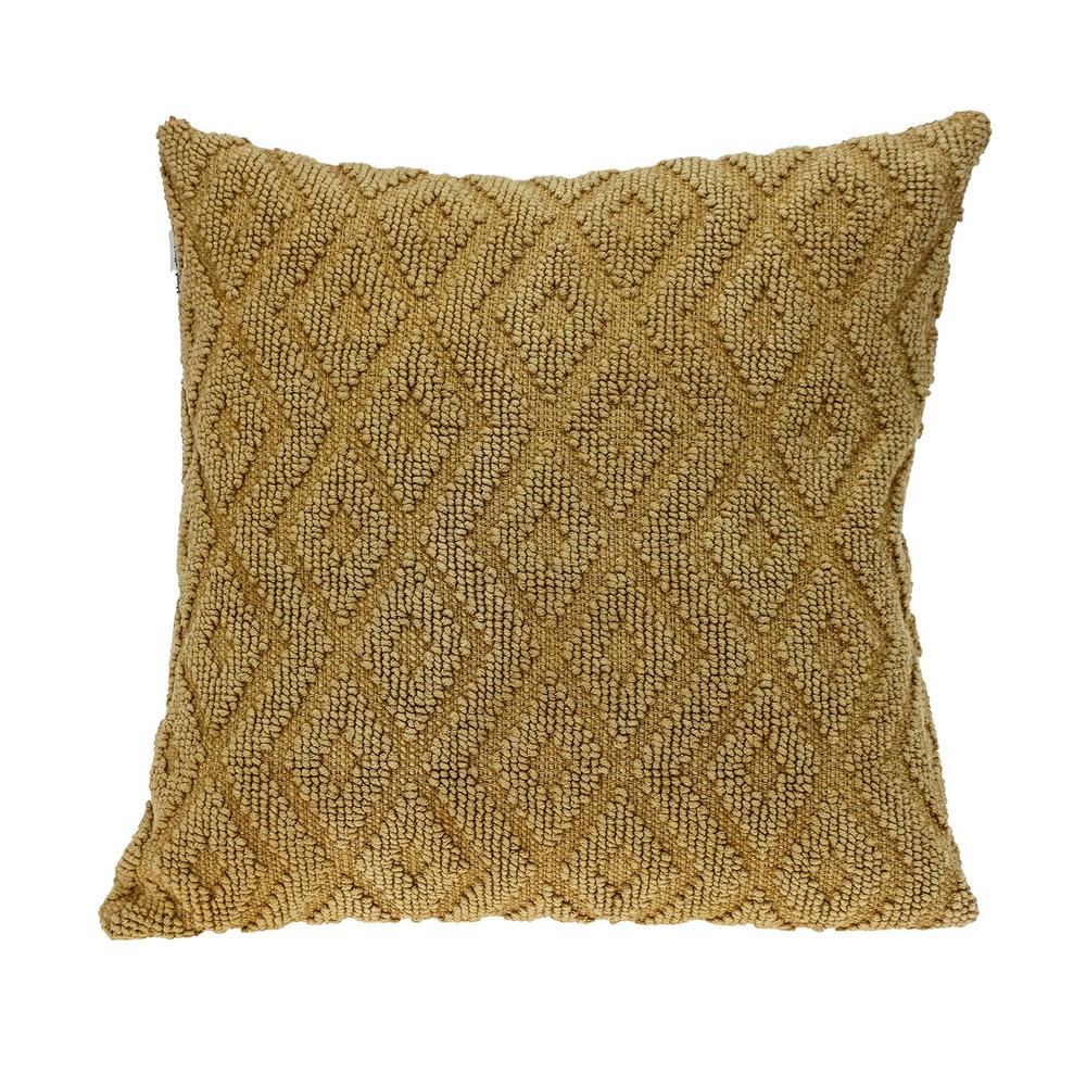 Parkland Collection Sorrel Transitional Mustard Yellow Throw Pillow. Picture 1