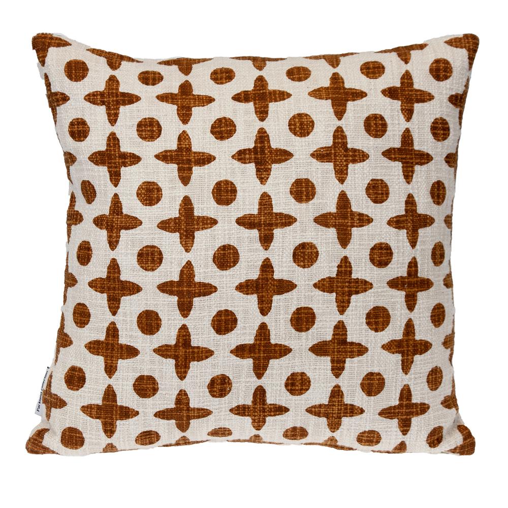 Parkland Collection Transitional Print Rust Square 18" x 18" Pillow. Picture 1