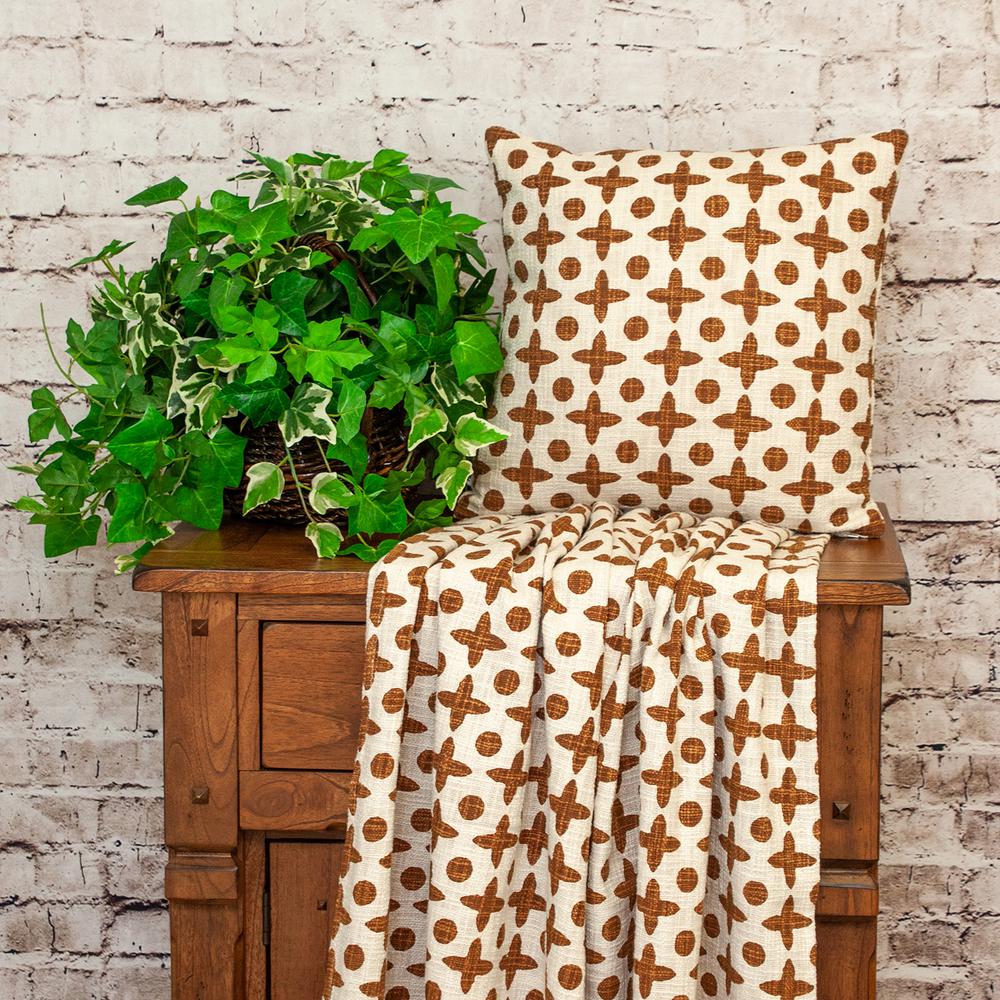 Parkland Collection Transitional Print Rust Square 18" x 18" Pillow. Picture 5