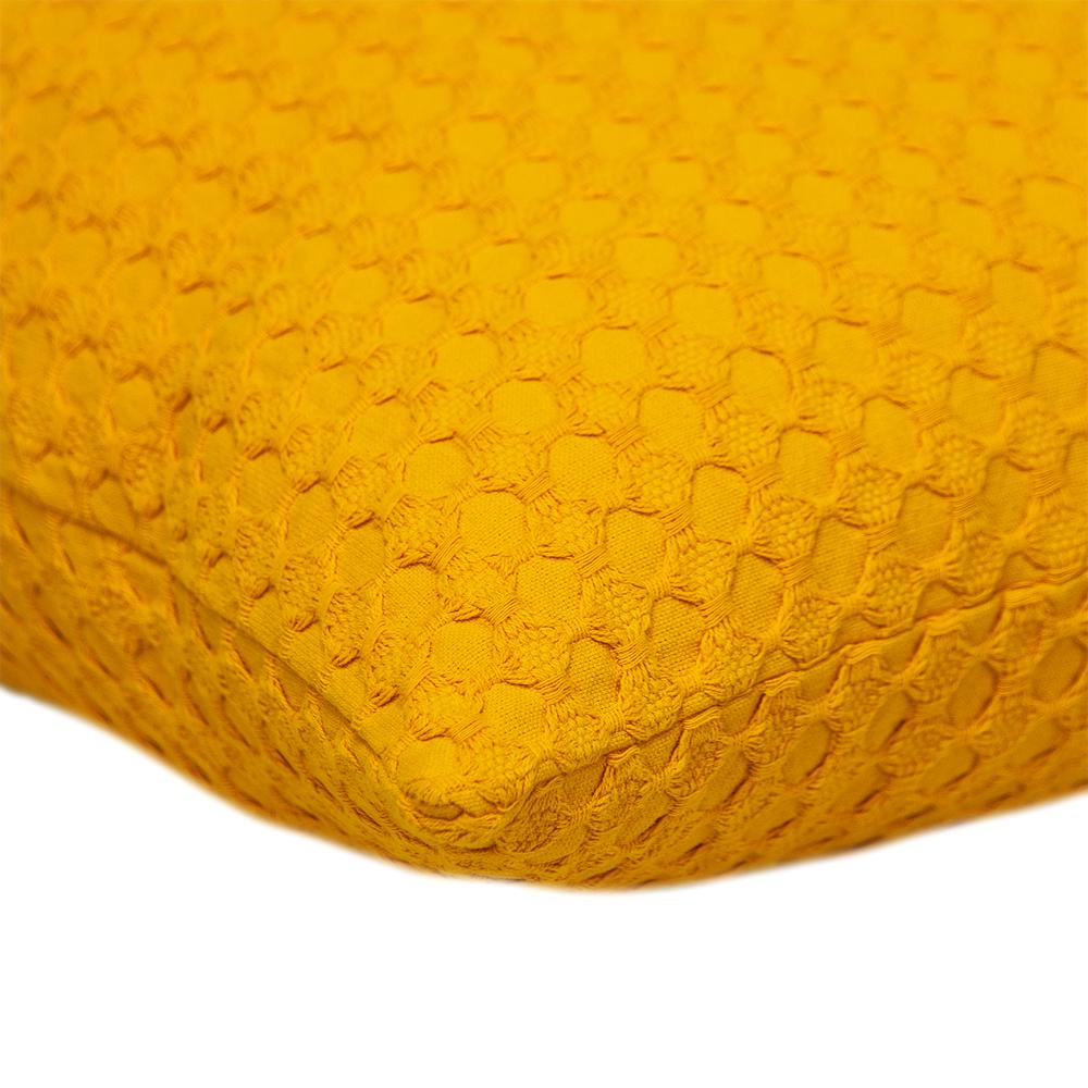 Parkland  Transitional Solid Yellow Square 20" x 20" Pillow. Picture 3