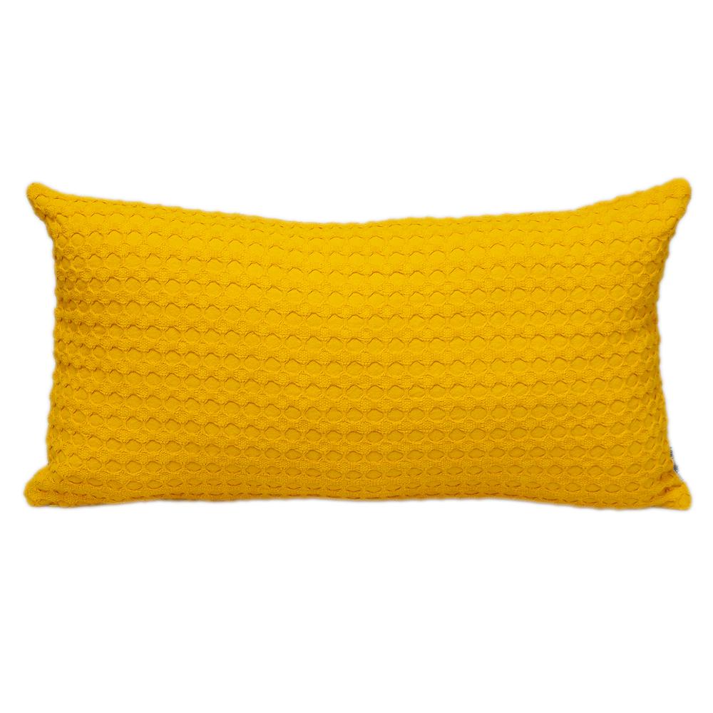 Parkland Collection Transitional Solid Yellow 14" x 26" Pillow. Picture 1