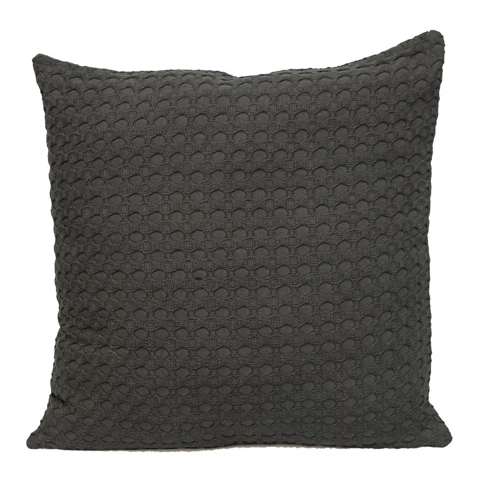 Parkland Collection Transitional Solid Gray Square 20" x 20" Pillow. Picture 1