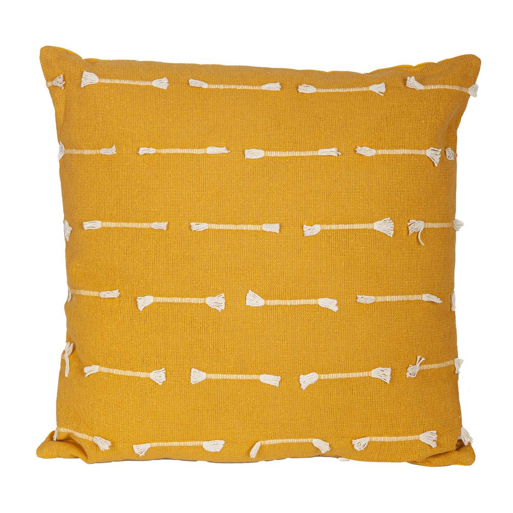 Premium Yellow Cotton Pillow for Sofa and Bed. Picture 1