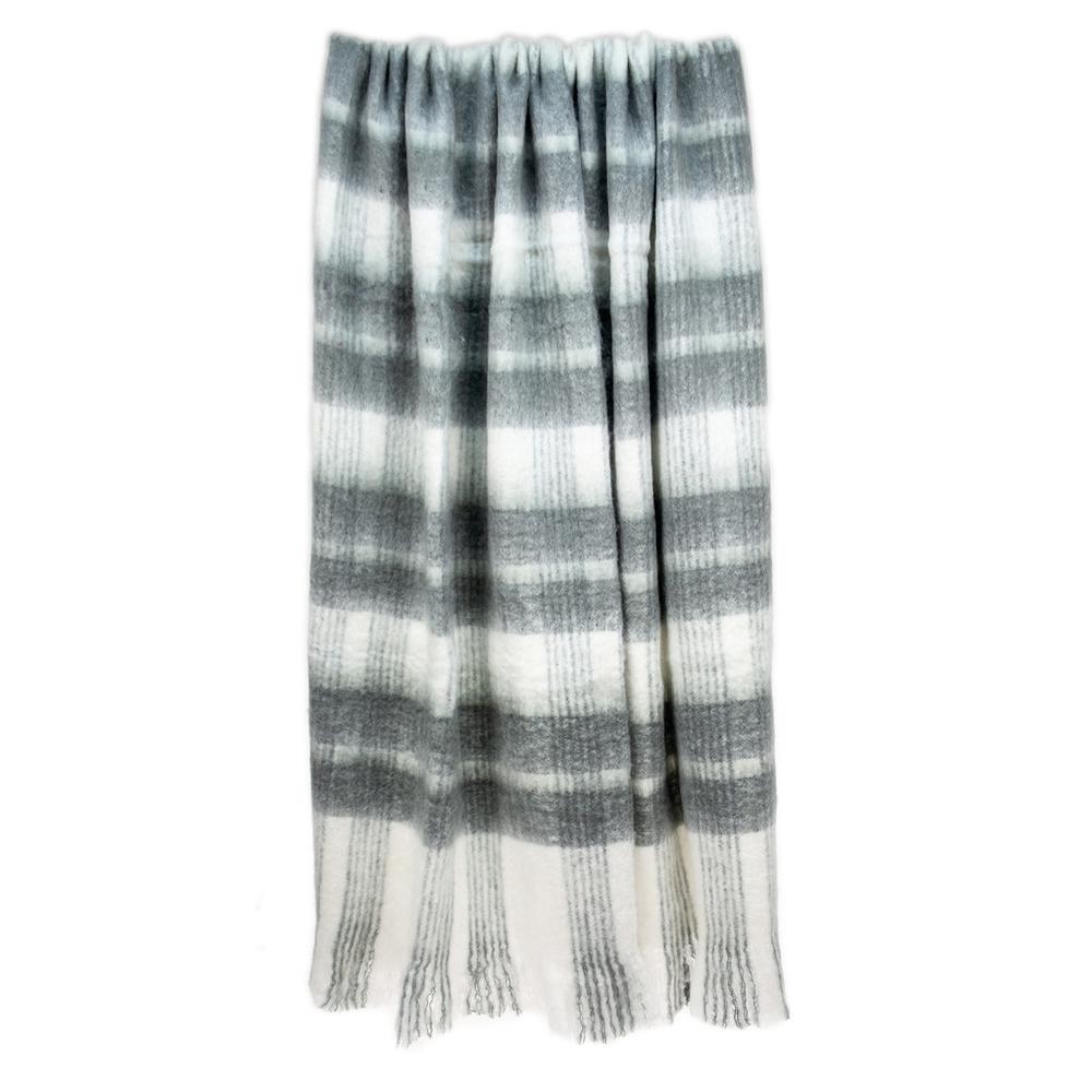 Stella Transitional Gray 52" x 67" WOVEN HANDLOOM Throw. Picture 4