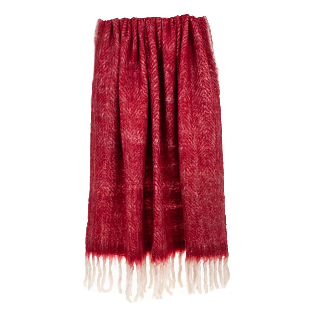 Nagar Transitional Red 52" x 67" WOVEN HANDLOOM Throw. Picture 4