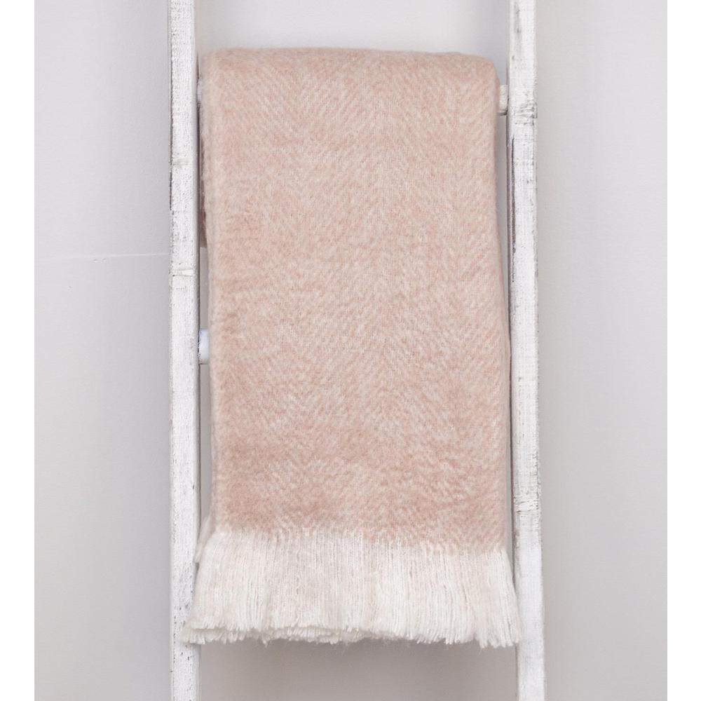 Stella Transitional Pink 52" x 67" Woven Handloom Throw. Picture 4