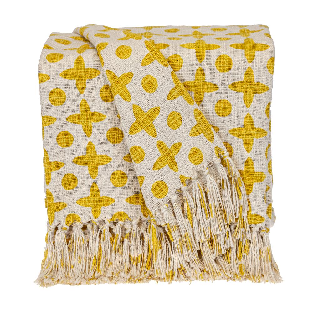 Parkland Collection Print Transitional Yellow Rectangle 50" x 60" Throw. Picture 1