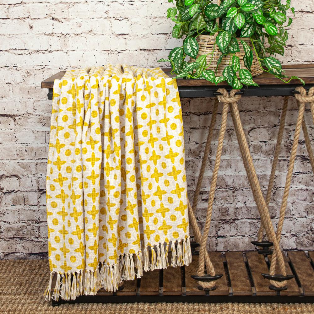 Parkland Collection Print Transitional Yellow Rectangle 50" x 60" Throw. Picture 5