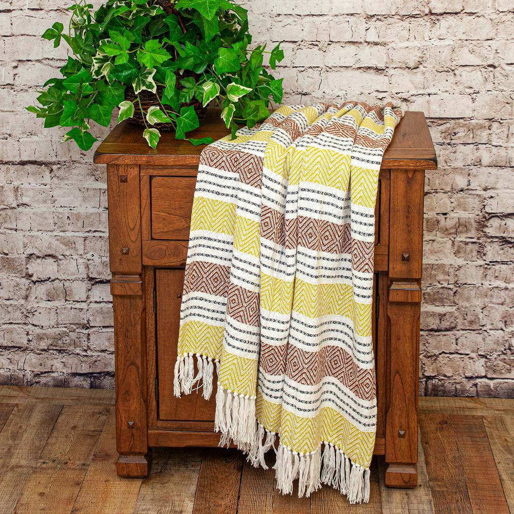 Parkland Collection Transitional Stripes Rust Rectangle 50" x 60" Throw. Picture 4