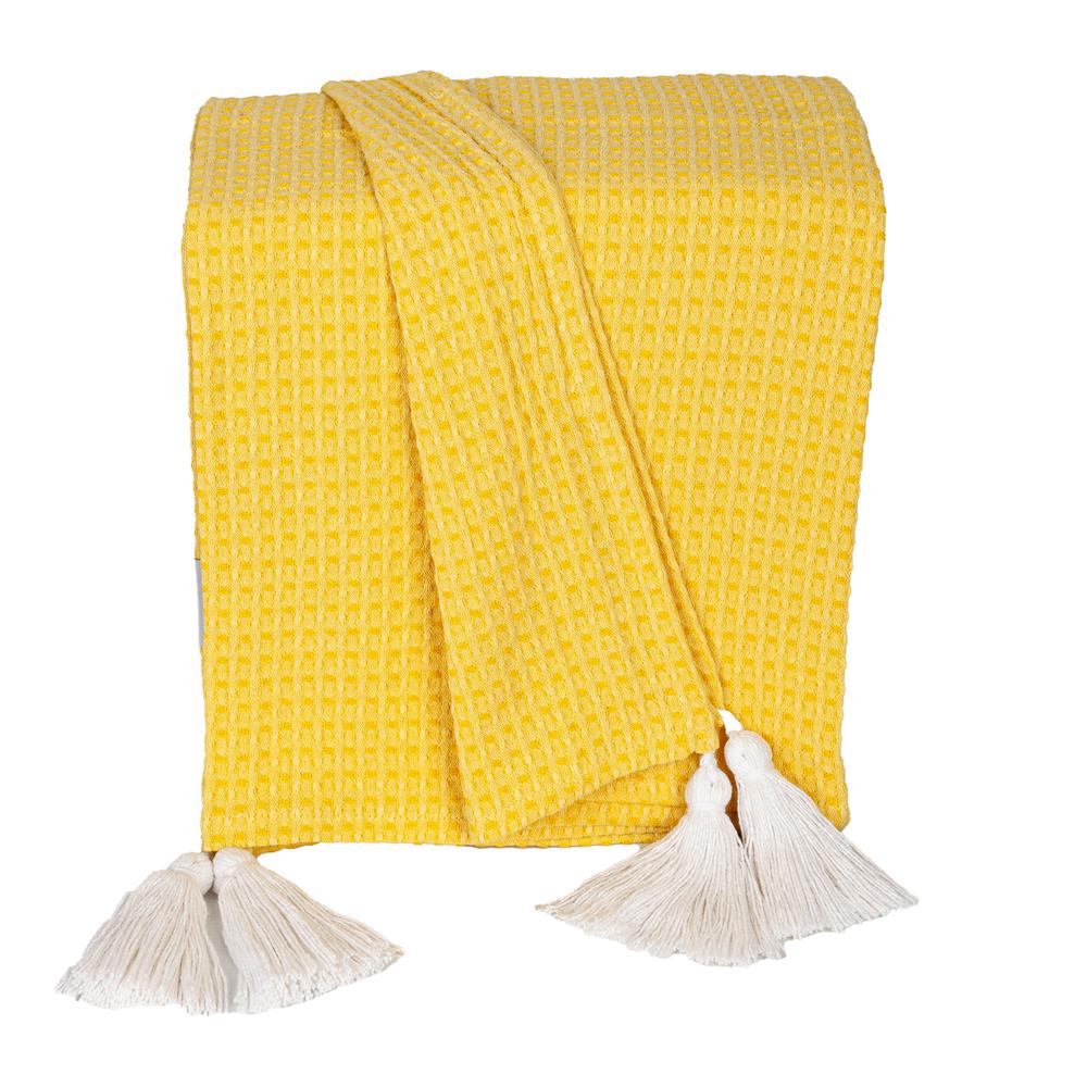 Best Designed Yellow Cotton Throw. Picture 1