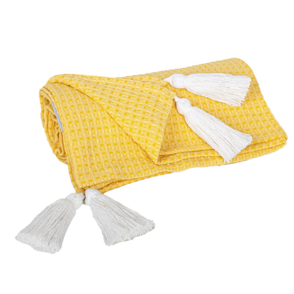 Best Designed Yellow Cotton Throw. Picture 2