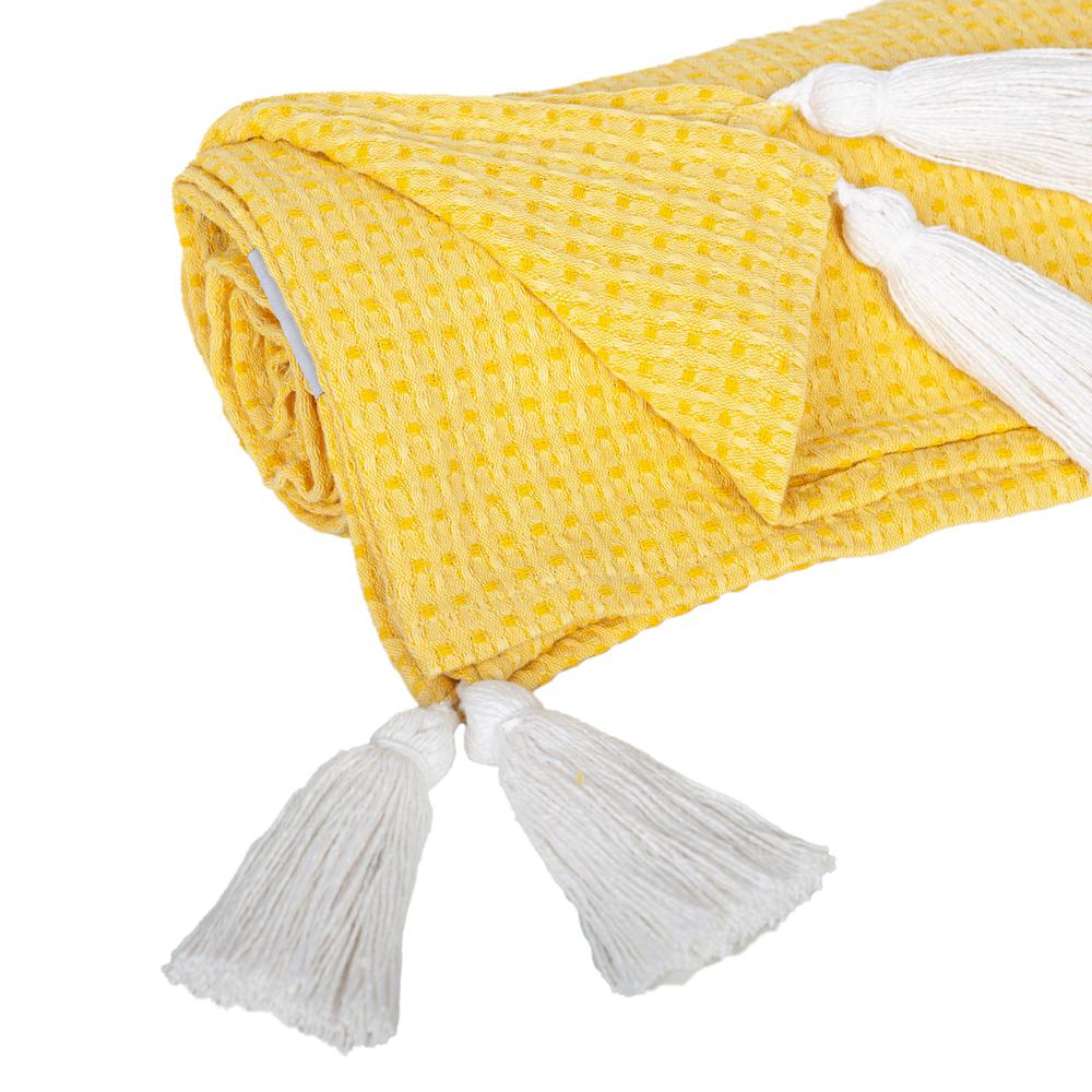 Best Designed Yellow Cotton Throw. Picture 3