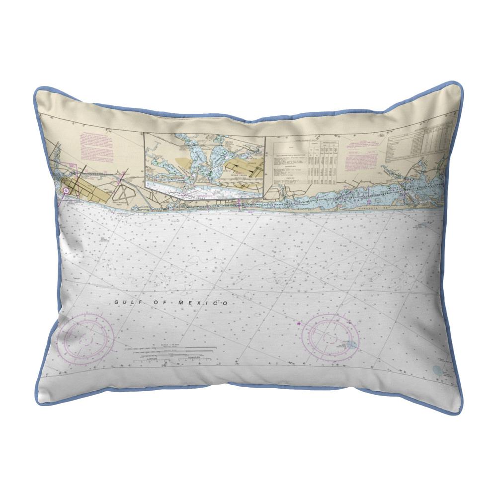 Venice to Casey Key, Florida Nautical Map Extra Large Zippered Indoor/Outdoor Pillow Cover 20x24 (No Insert). Picture 1