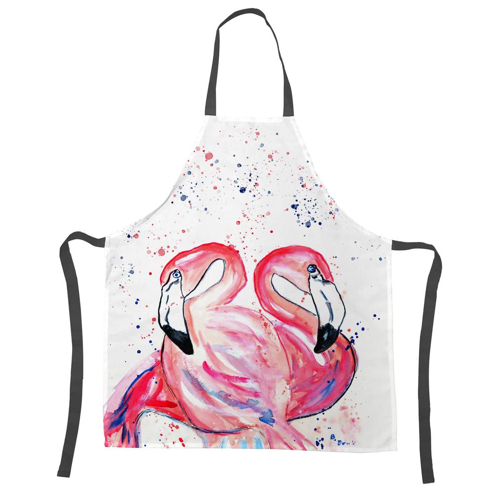 Betsy's Flamingos Apron. Picture 1