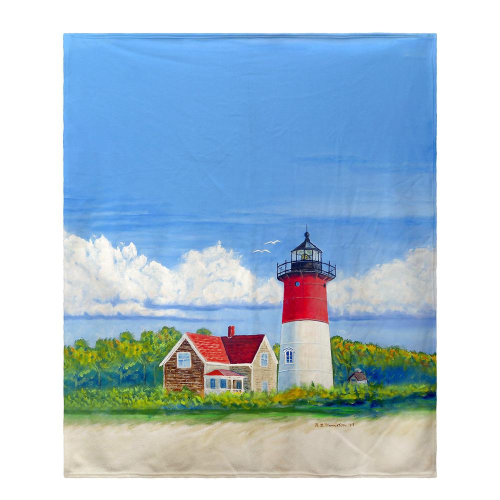 Nauset Lighthouse, Cape Cod, MA Fleece Throw. Picture 1