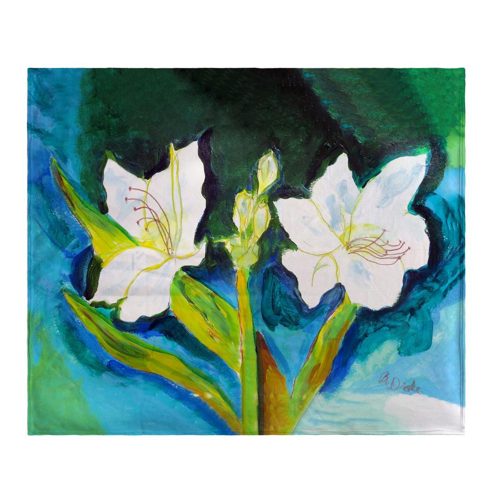 White Lilies Throw. Picture 1