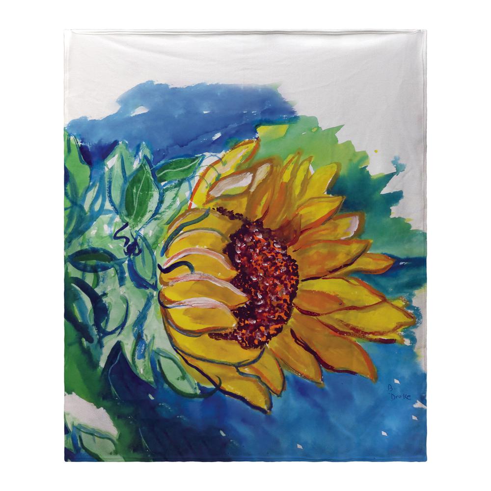 Windy Sunflower Fleece Blanket. Picture 1