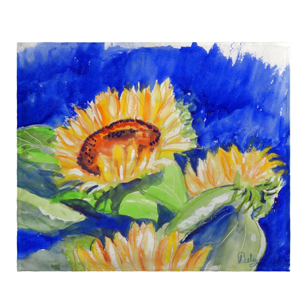 Rising Sunflower Fleece Throw. Picture 1
