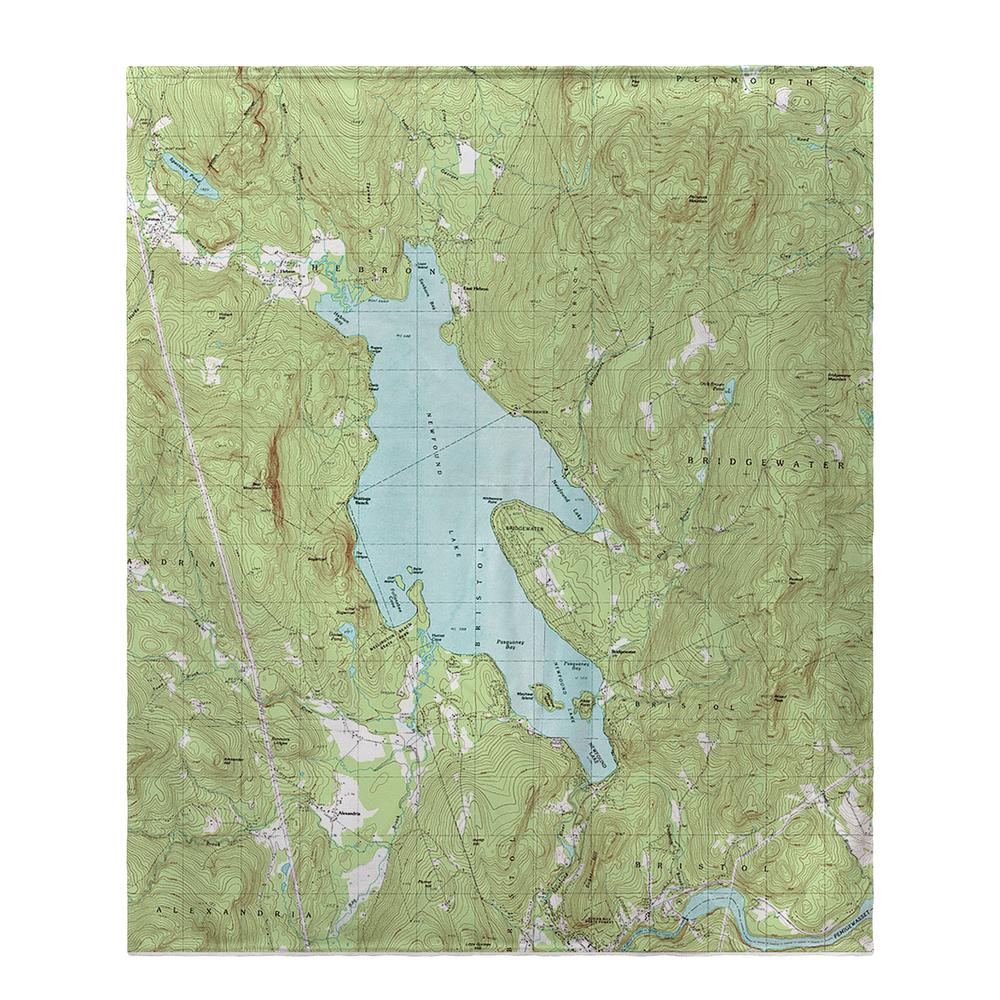 Newfound Lake, NH Nautical Map Fleece Throw. Picture 1