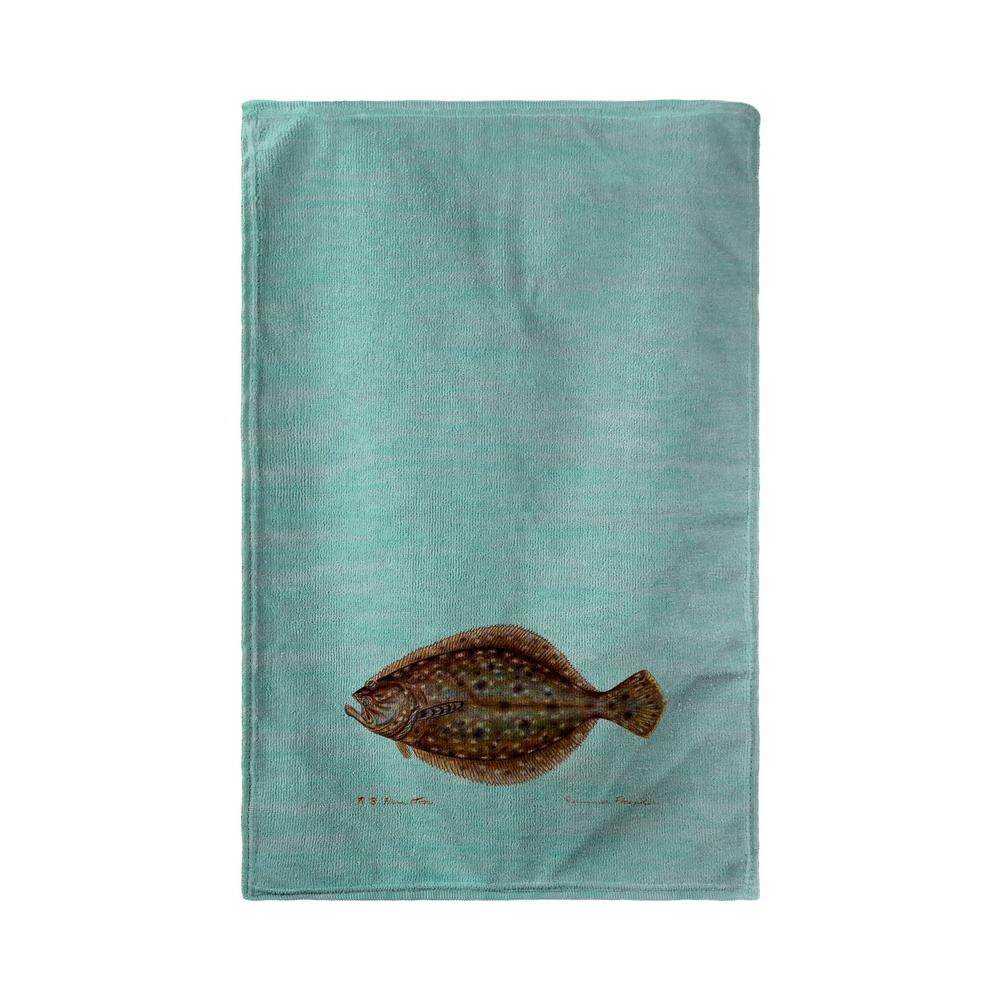 Flounder on Teal Beach Towel. Picture 1