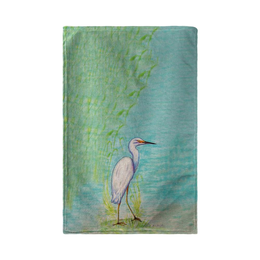 Snowy Egret Beach Towel. Picture 1