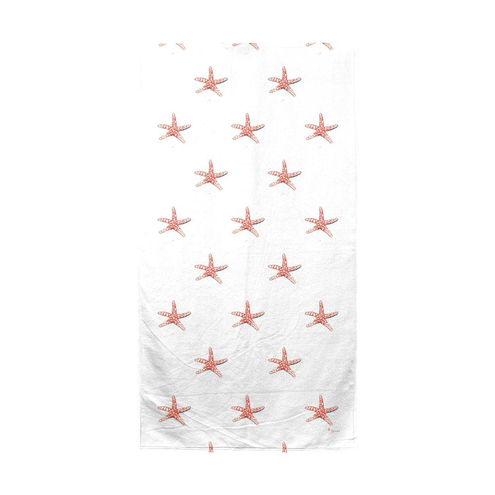 Coral Starfish Beach Towel. Picture 1
