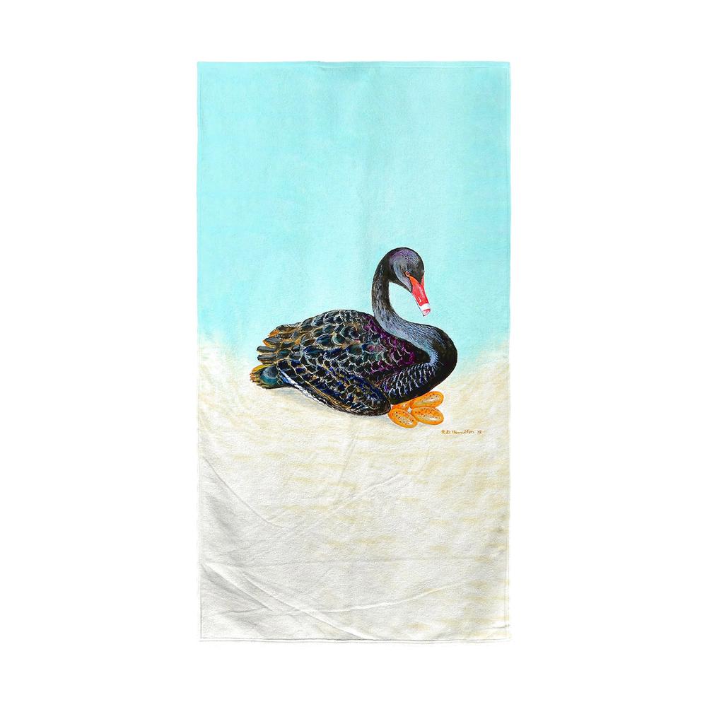 Black Swan Beach Towel. Picture 1