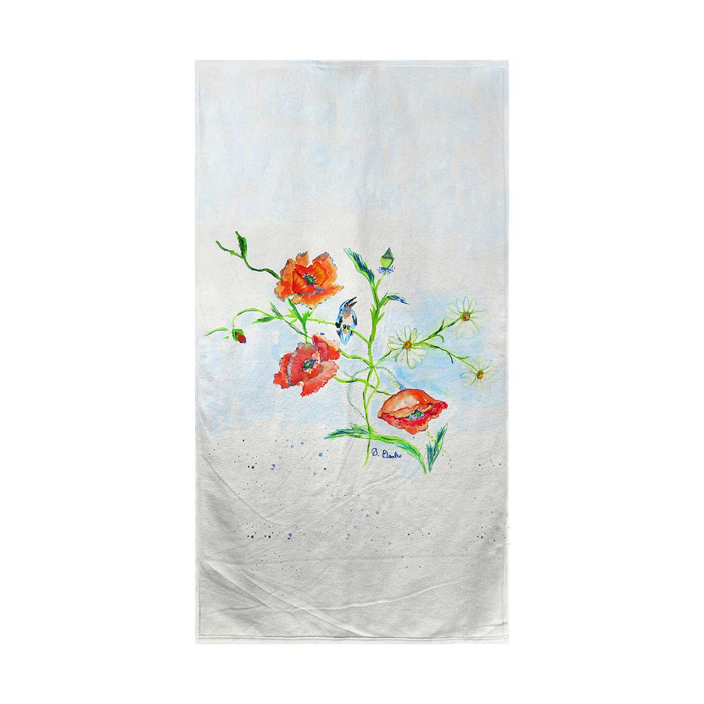 Poppies & Daisies Beach Towel. Picture 1