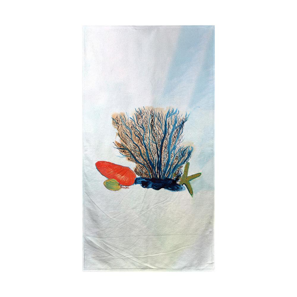 Coral & Shells Beach Towel. Picture 1