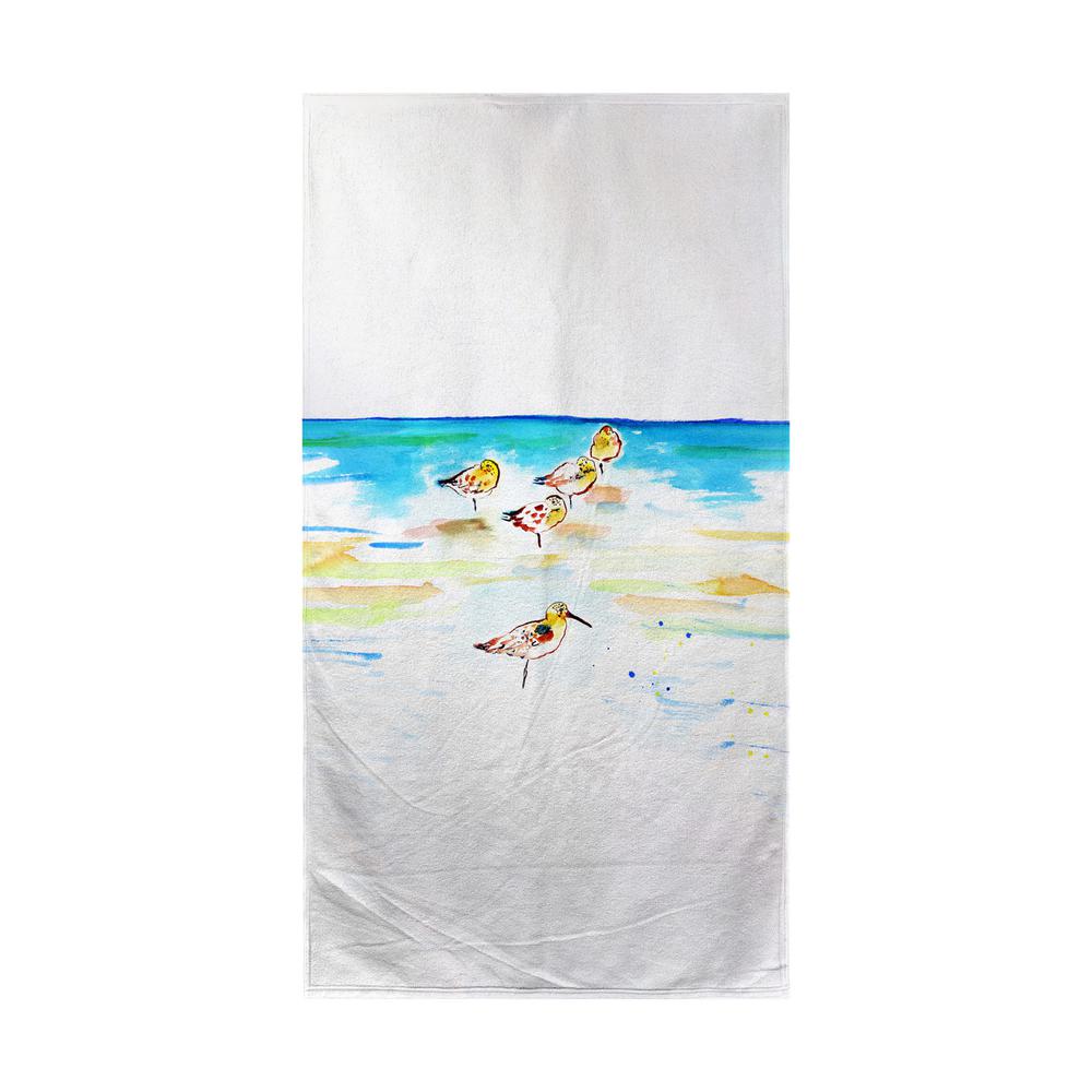 Five Sanderlings Beach Towel. Picture 1