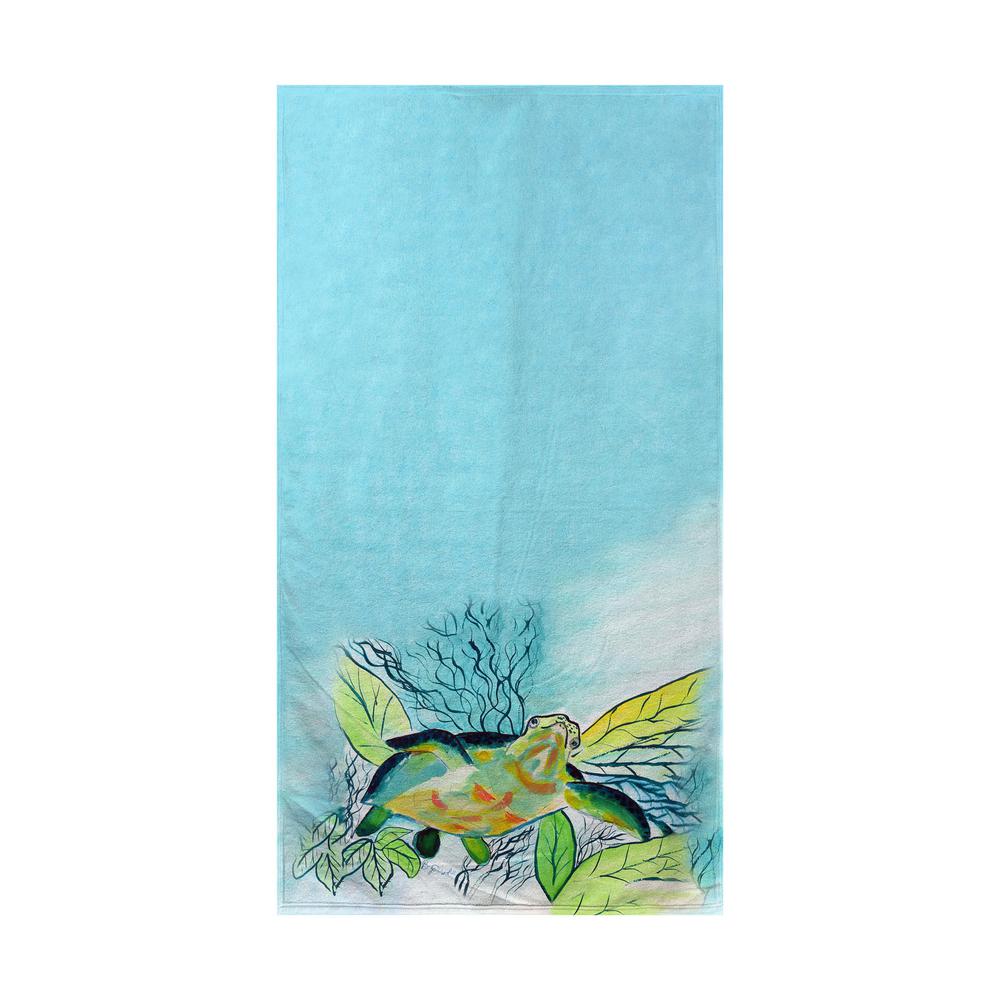 Smiling Sea Turtle Beach Towel. Picture 1