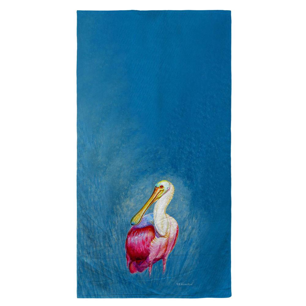 Spoonbill Portrait Beach Towel. Picture 1