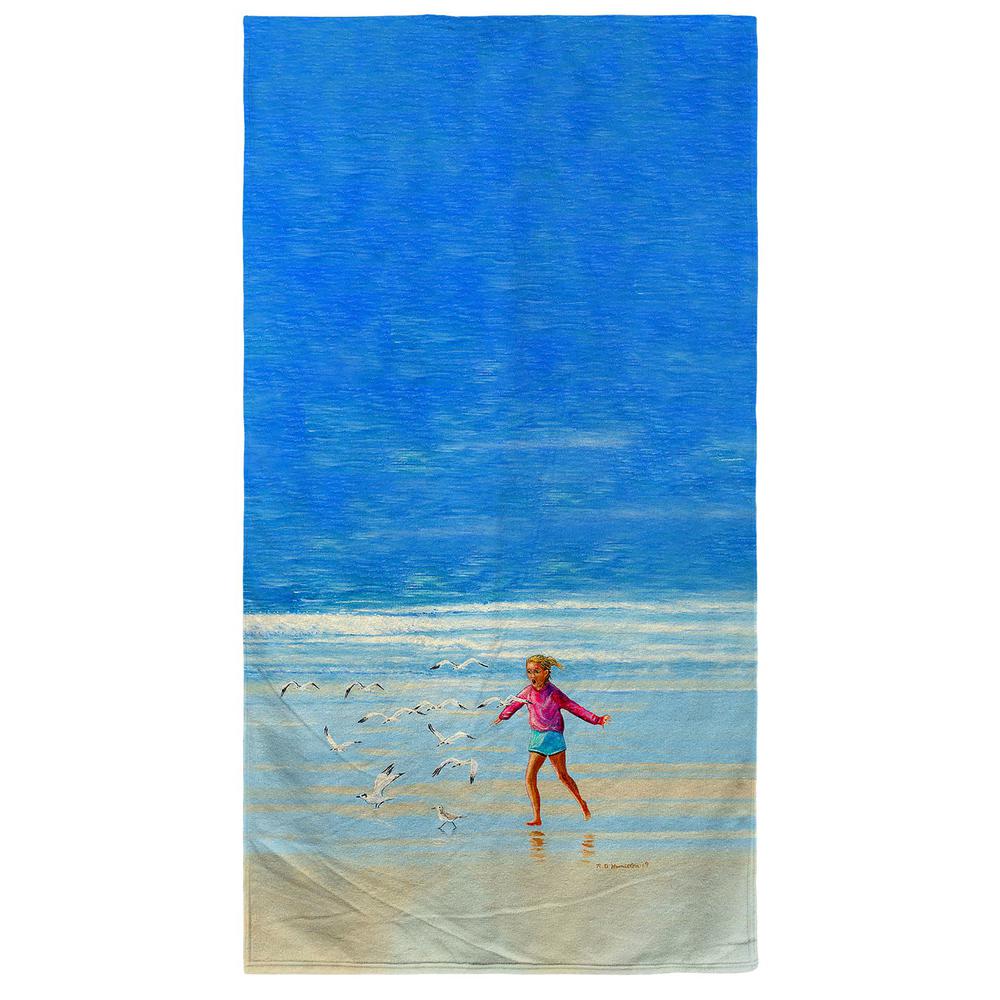 Chasing Gulls Beach Towel. Picture 1